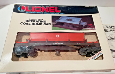Vintage LIONEL 6-16600 Illinois Central Operating Coal Dump Car In Box