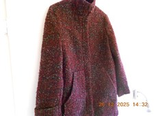 ESPRIT - Kurzmantel - Gr.36 - Boucle Dunkelrot/Grau/Schwarz
