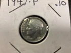 1947p 90% Silver Roosevelt Dime, Uncirulated, .10c