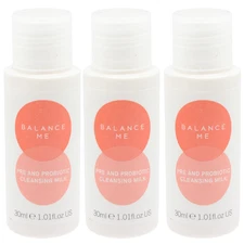 3 Pcs Balance Me Pre & Probiotic Cleansing Milk 99.97% Natural, 3oz (1oz ea x 3)