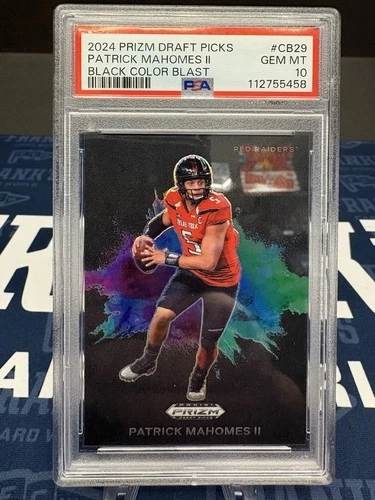 2024 PANINI PRIZM DRAFT PICKS BLACK COLOR BLAST PATRICK MAHOMES II CB29 PSA 10