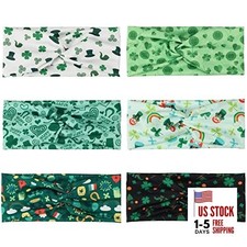 St. Patrick s Day Headbands for Women Girls Teens Green Shamrock 6PCS-A