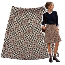 Vintage Plaid A-Line Skirt Womens Size S/M Acrylic Preppy Retro Academia Twee