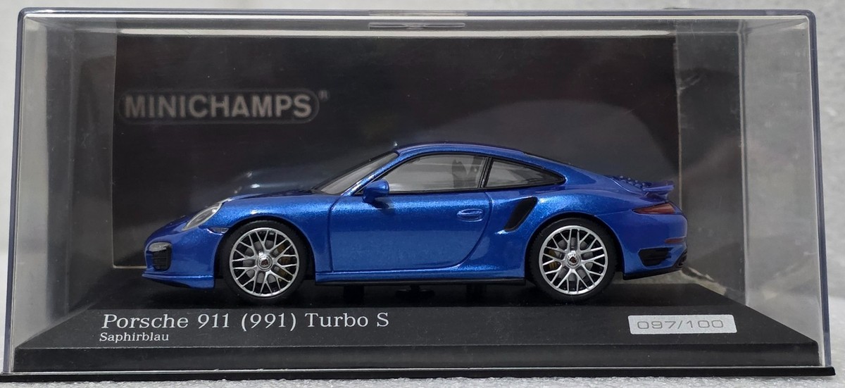 【MINICHAMPS】限定504Porsche 911TurboS Blue Porsche 911 (991) Turbo S 2014 Sapphire Blue 1:43 Minichamps CA