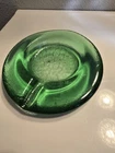 Vintage BLENKO Freeform Dark Green Art Glass  MCM Ash Tray Trinket RARE Beauty