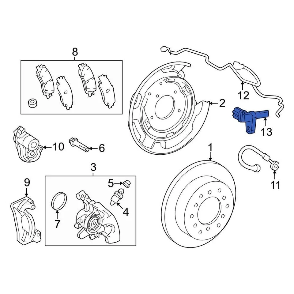 For Toyota Tacoma 2024 Toyota 895460C060 Rear Left ABS Wheel Speed Sensor Foto 2 de 4