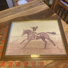 Signed Lester Piggott Number Print On Canvas Limited Edition  Peter Deighan