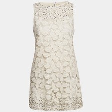 Alice + Olivia Dress Size 4 Sleeveless Floral Lace Embellished Party Cocktail