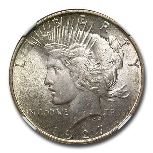 1927-D Peace Dollar MS-64+ NGC CAC - Picture 2 of 3