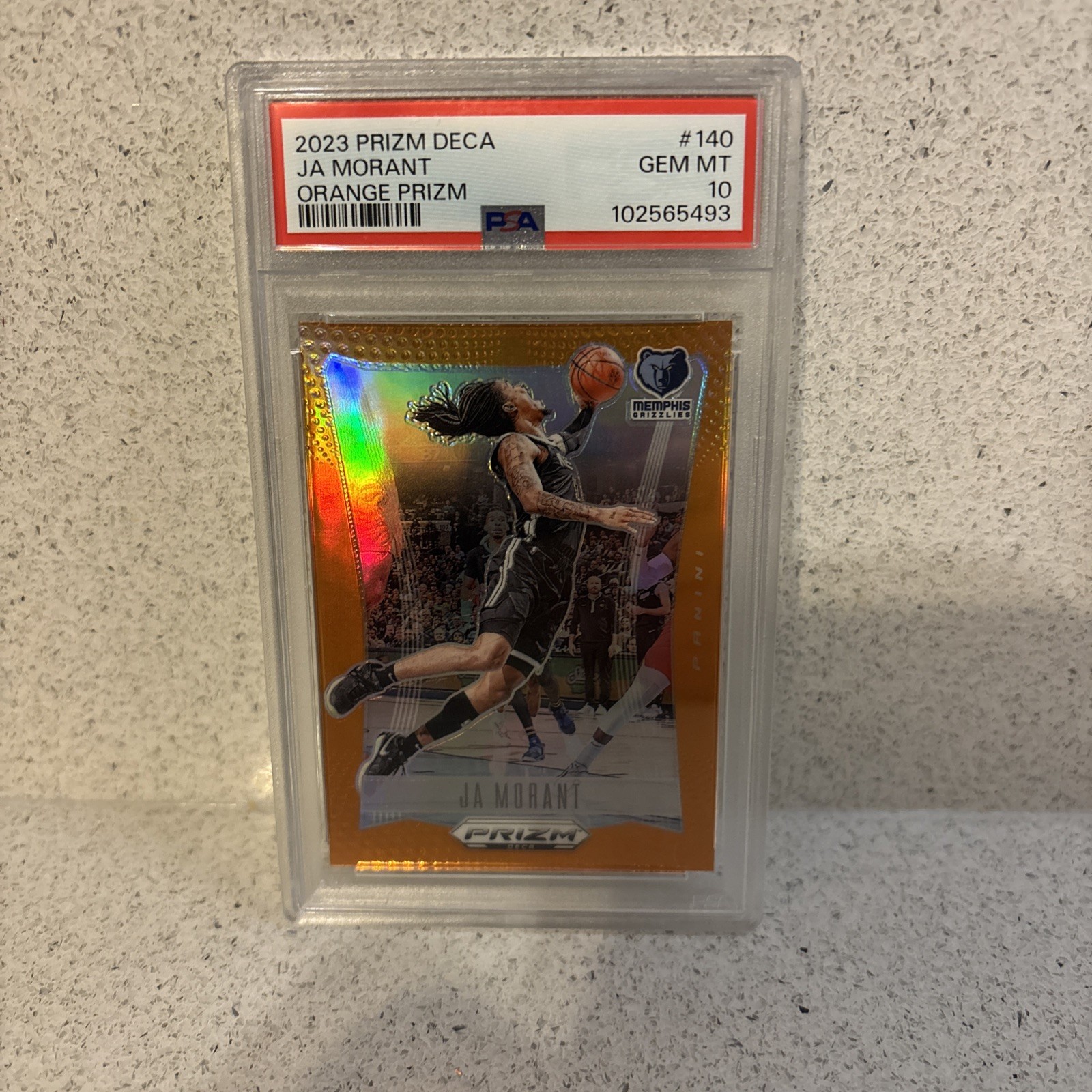 2023 Prizm Ja Morant Orange Prizm #140 PSA 10 MINT GEM