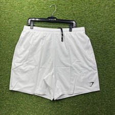 Gymshark Shorts Mens 2XL XXL Slim Fit White Arrival 7  Linerless Gym Running NWT