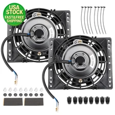 6 Inch Electric Cooling Fan 650CFM Radiator Oil Cooler Mount Kit 2 Pack