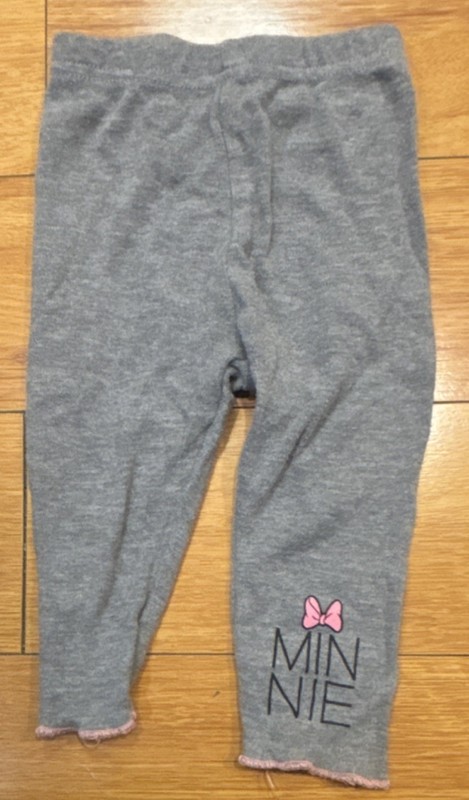 Disney Baby Leggings Gray Pink Minnie Mouse Girls Elastic Waist