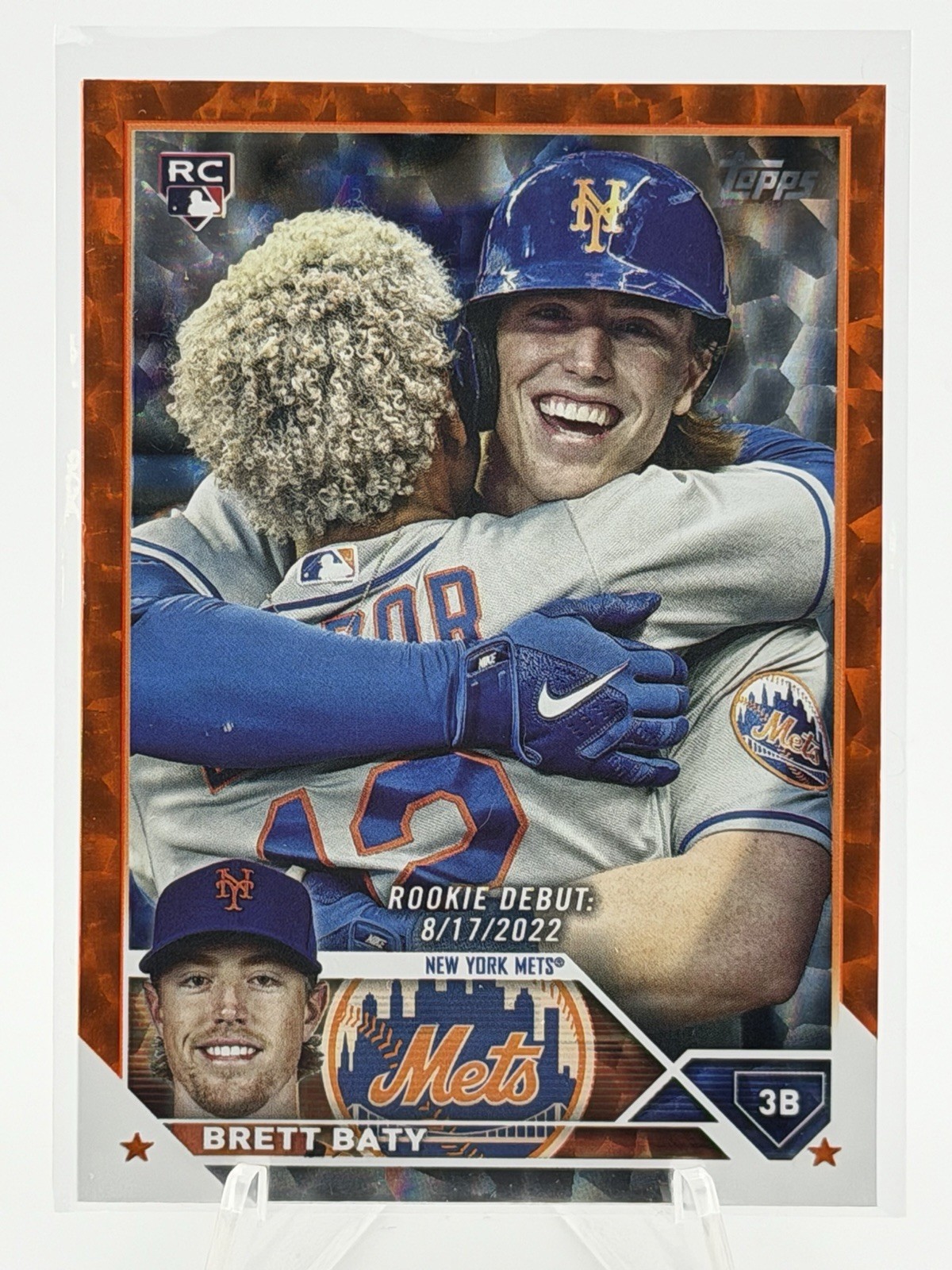 Brett Baty Rookie 2023 Topps Update ORANGE Ice Foil /299 #US158 Debut RC SP Mets