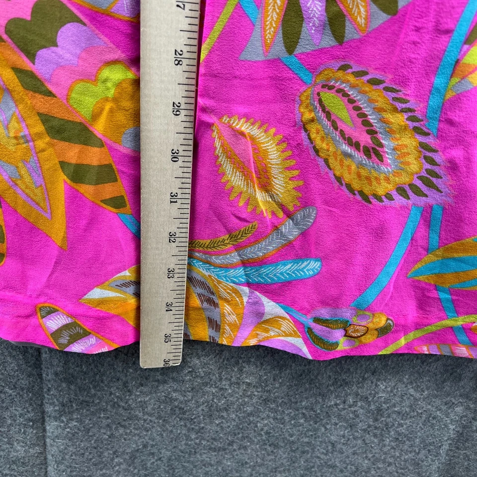 Vestido túnica Trina Turk para mujer rosa mediano seda floral manga campana verano 2015 Foto 4 de 4