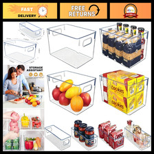 Set of 8 Clear Plastic Pantry Organizers Storage Bins for Kitchen Freezer