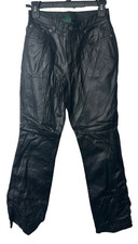 Lauren Ralph Lauren Pants Women s 4P Black Genuine Leather Pants VTG Moto C17