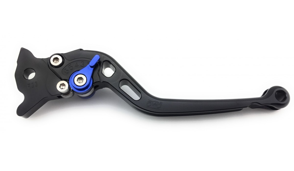 Leviers longs GSX-R 1000 Suzuki aluminium anodisé noir et bleu 2009-2011 - 3