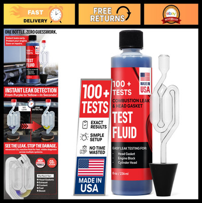 Engine Combustion Leak Test Kit - 100+ Tests, 8oz Fluid, Quick Leak Detection