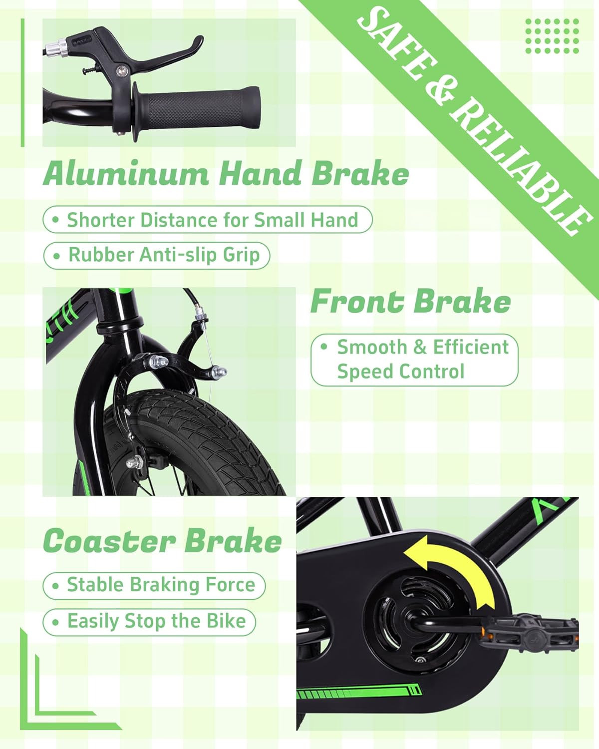 12 14 16 20 Inch Kids Bike BMX Style Bicycle with Training Wheels for 2-14 Years