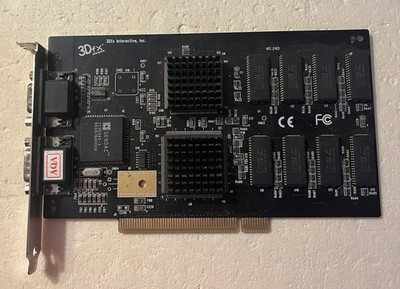 Vintage PC graphic card: 3DFx Voodoo 1 PCI. Black PCB Sky3D