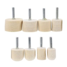 8Pcs Nail Polishing Wheel Set Durable Metal Wool Felt Buffing Mop Kit Beige