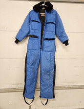 Walls Blizzard-Pruf Insulated Nylon Snowsuit Full Zip Fur Trim Blue/Black S