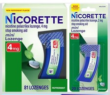Nicorette Mini Nicotine Lozenges, 4 mg Stop-Smoking Aid, Peppermint - 101 count