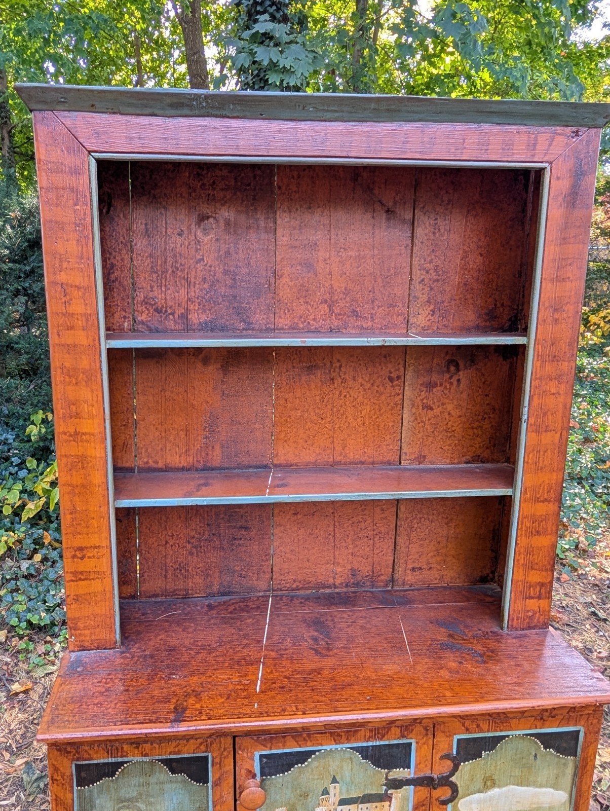 Antique Style  Painted Hutch Marie Colette Charming Primitive Faux Finish