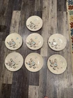 7 Red Wing Pottery Bob White Dinner Plates 10.75”