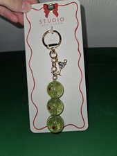 Studio Bag Charm Green Olives Martini Glads Jeweled Glitter Keychain
