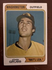 1974 Topps Johnny Grubb #32 (RC)WASHINGTON NATIONAL LEAGUE VARIATION /WS CHAMP 