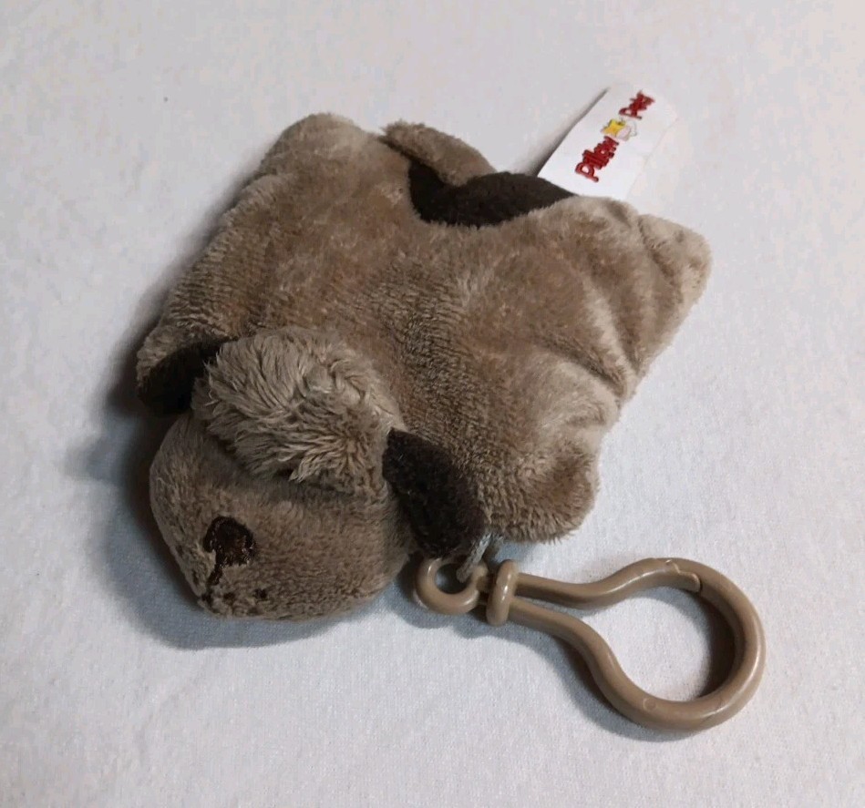 Pets Mini Brown Puppy Dog Key Chain Bag Clip Charm 4" Plush 