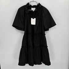 Pomander Place by Tuckernuck Black Adeline Dress sz XL NWT Mini Ruffle Tiered