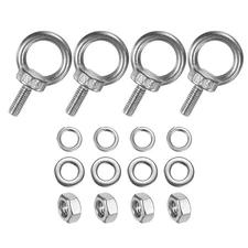 4-Sets Stainless Eyebolt M6x16mm Shoulder Lifting Eye Bolt with Nuts Washers