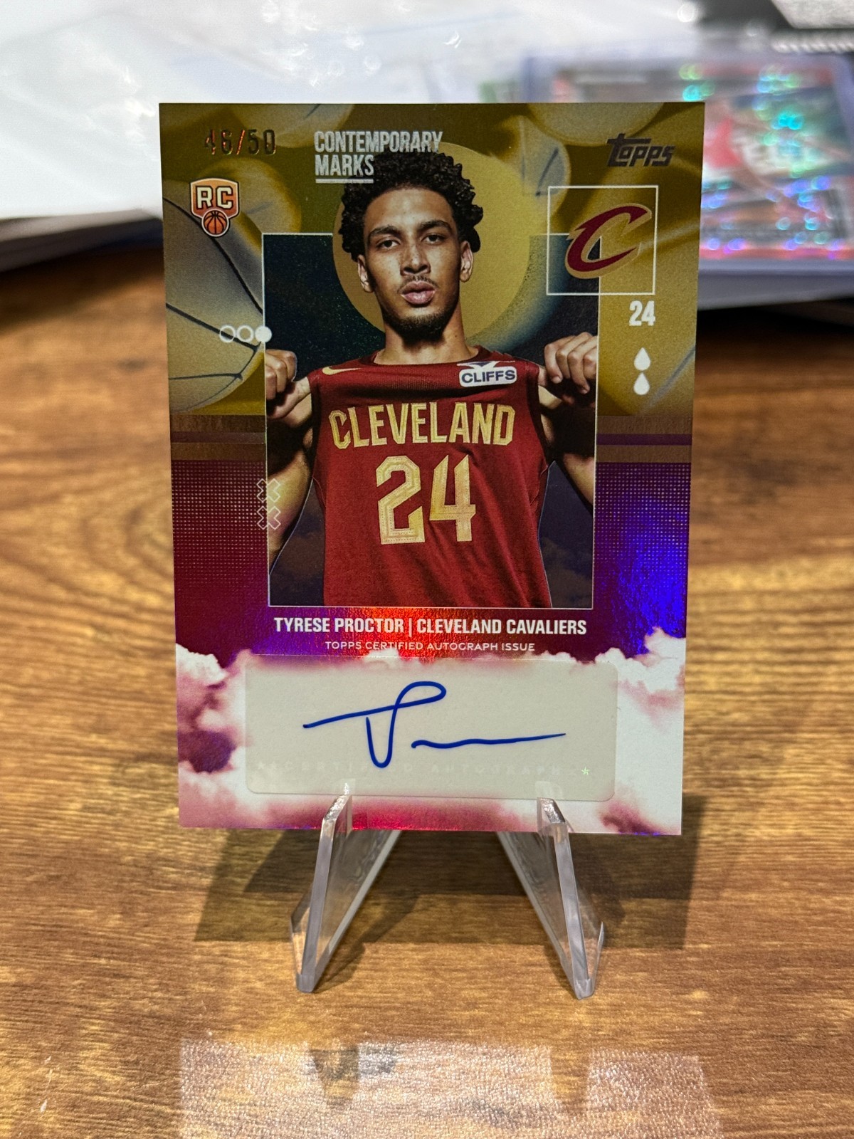 TYRESE PROCTOR 2025-26 TOPPS CONTEMPORARY MARKS ROOKIE RC GOLD RAINBOW AUTO /50