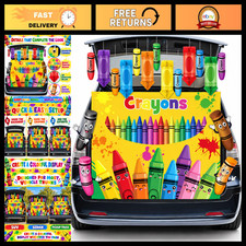 Halloween Car Decoration Kit - Trunk or Treat Crayon Set, Festive Party Decor