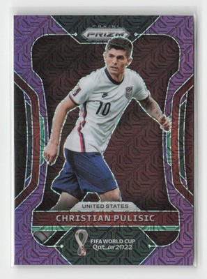 2022 Panini Prizm FIFA World Cup Qatar Purple Mojo #201 Christian Pulisic /49