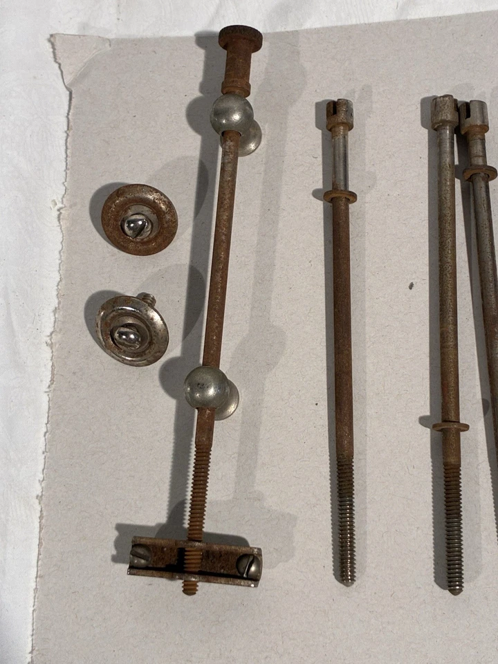 16 Leedy 5”  12-24 Standard Slotted Tension Rods, W/ Strainer & Butt Nickel 30’s - Image 2 of 4