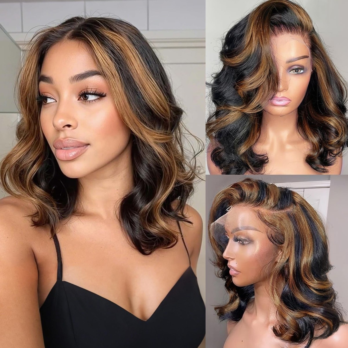 13x6 HD Lace Front Wig 200% Density Human Hair Body Wave Medium Cap Ombreeeeeeeeeeee ? Unit: NatureMAX™ 200% Density Ombre  main image 4