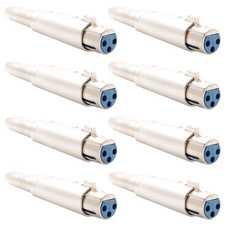 8 Pcs XLR 3-Pin Female to 6.35mm 1/4" Stereo Female Microphone Adapter Connector