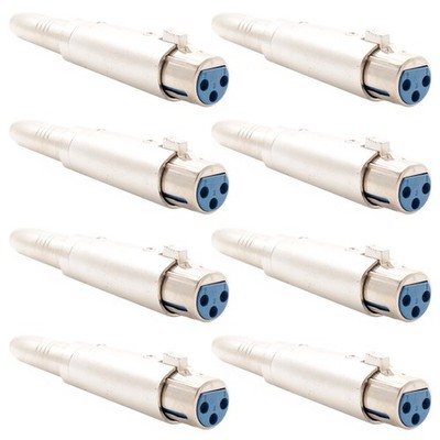 8 Pcs XLR 3-Pin Female to 6.35mm 1/4'' Stereo Female Microphone Adapter Connector