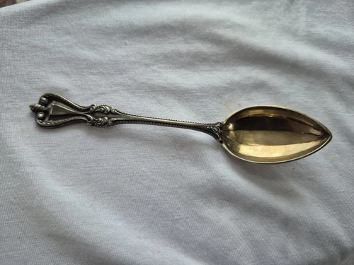 Sterling Silver Demitasse Spoon Towle Old Colonial ca. 1895 Gold Wash 4" 11.25g