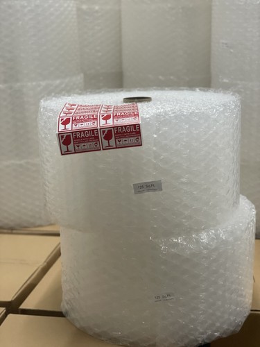 Bubble Cushioning Wrap 1/2" 250 ft x 12' Perforated Every 12" Large Bubble