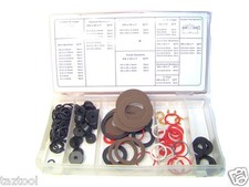 125pc Faucet Seal Washer Water Sealer Rubber Fiber Gasket O ring Assortment