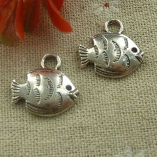 Free Ship 90 pcs tibetan silver fish charms 19X18mm L-1975