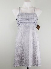 Kucheza Women Dress, Size S, Gray/White, 96% Polyester, 4% Spandex