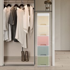 5 Tiers Narrow Bathroom Storage Cabinet Large Capacity Floor Standing Cabinet