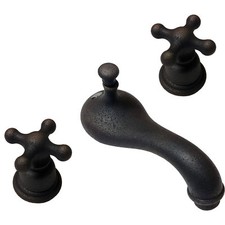 Rustic Oil Rubbed Bronze Sandcast Style Widespread Vanity Bathroom Sink Faucet