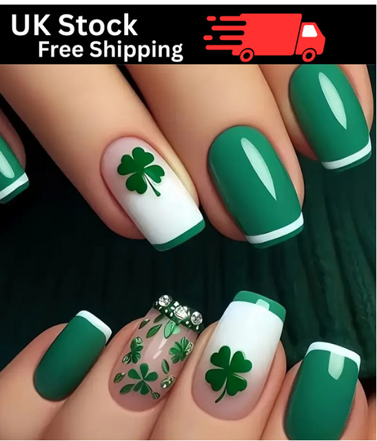 24 piezas piezas piezas de uñas prensadas estilo cuadrado con hermosos patrones de flores azules